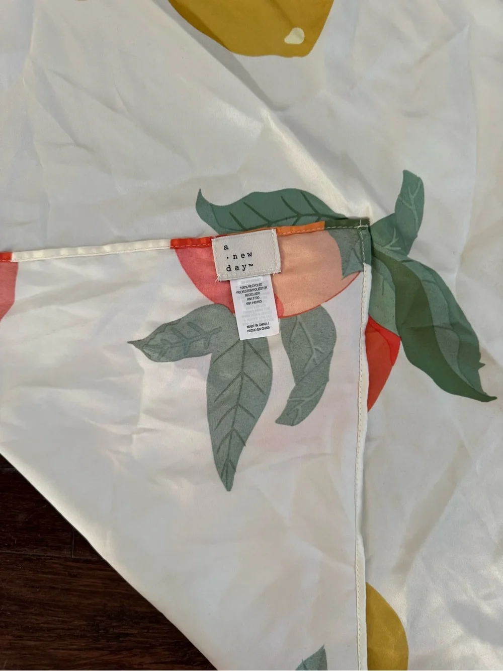 a new day Fruit Motif Square Scarf in Cream, Orange & Green
